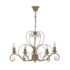 Lámpara de araña Mauro, beige, 5 luces, Ø 62 cm, metal, E14