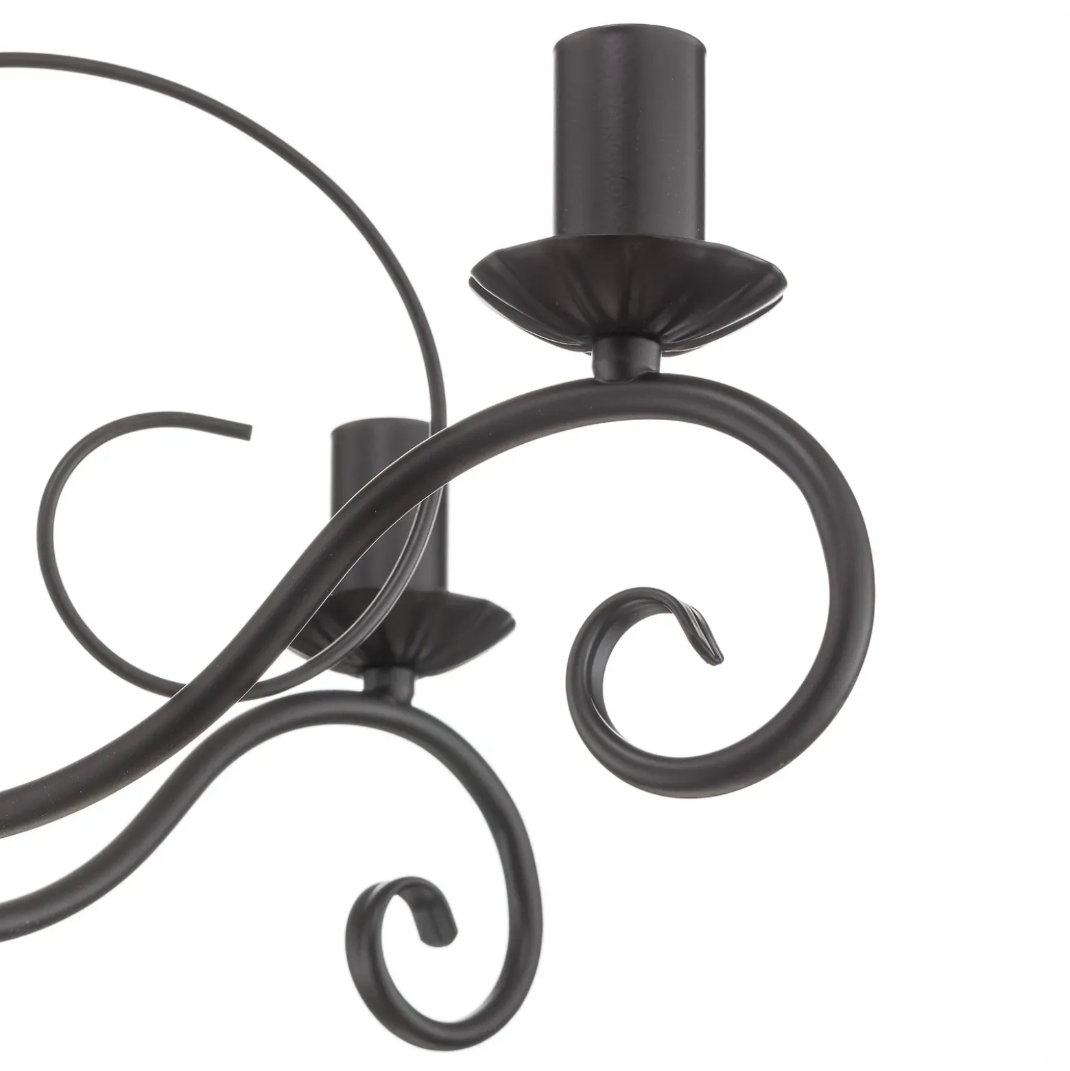 Lámpara de araña Mauro, negra, 5 luces, Ø 62 cm, metal, E14