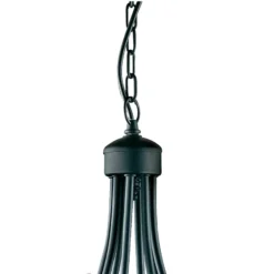 Lámpara de araña Maypole mate-negro, 8 luces