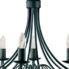 Lámpara de araña Maypole mate-negro, 8 luces