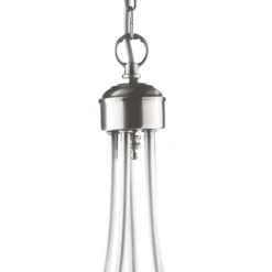 Lámpara de araña Maypole satén plata, 5 luces