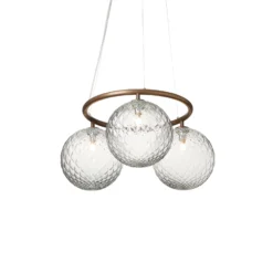 Lámpara de araña Nuura Miira 3 Circular, Ø 54 cm, bronce/transparente