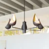 Lámpara de araña Ren, 6 luces, negro/oro