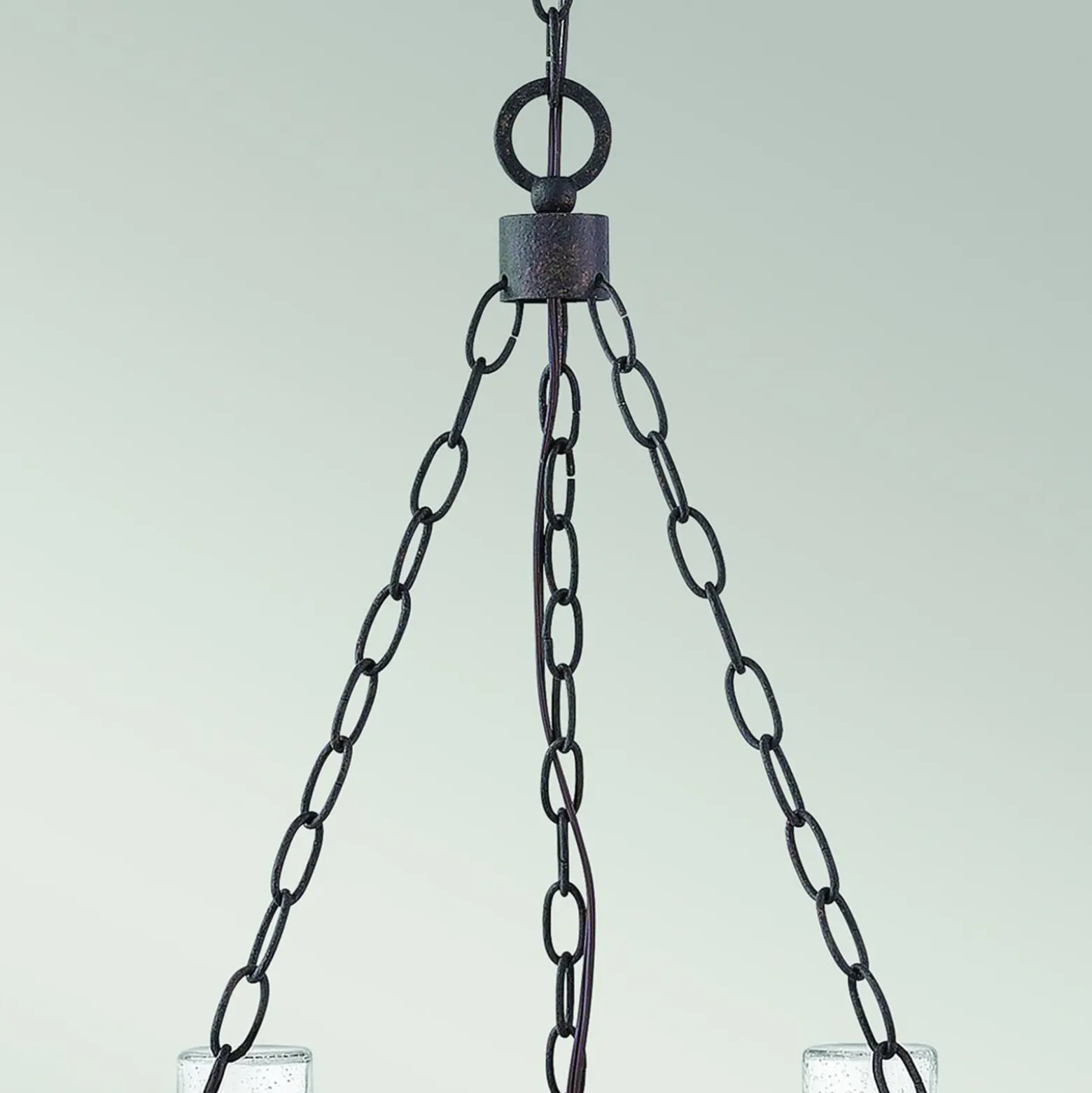Lámpara de araña Sawyer, 6 luces, color madera, acero, cristal, E14