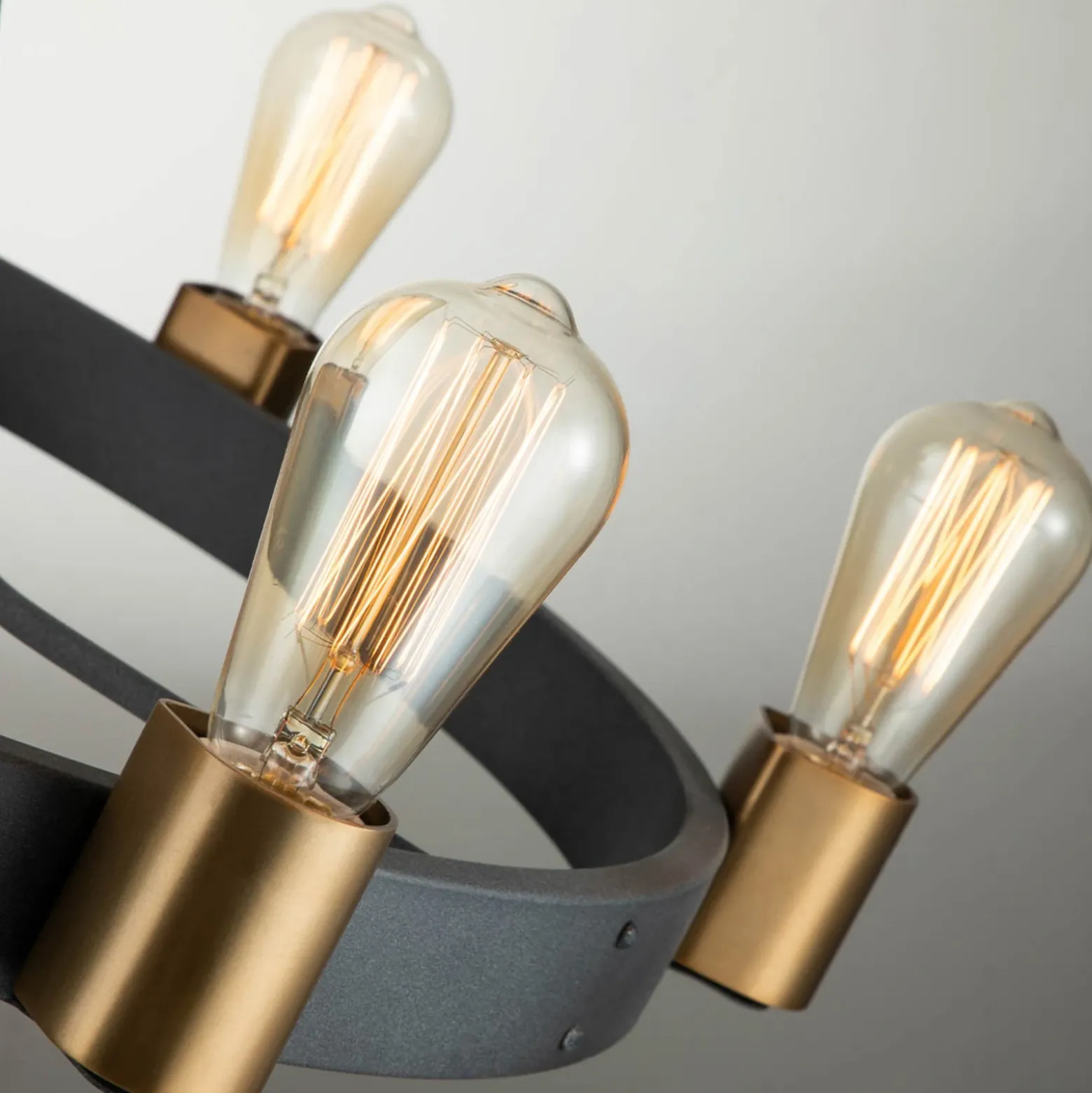 Lámpara de araña Silas, negro, 6 luces, Ø72,3cm