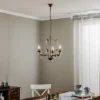 Lámpara de araña Teresa con cristales, 3 luces