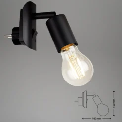 Lámpara de enchufe Batita Retro, IP20, negro