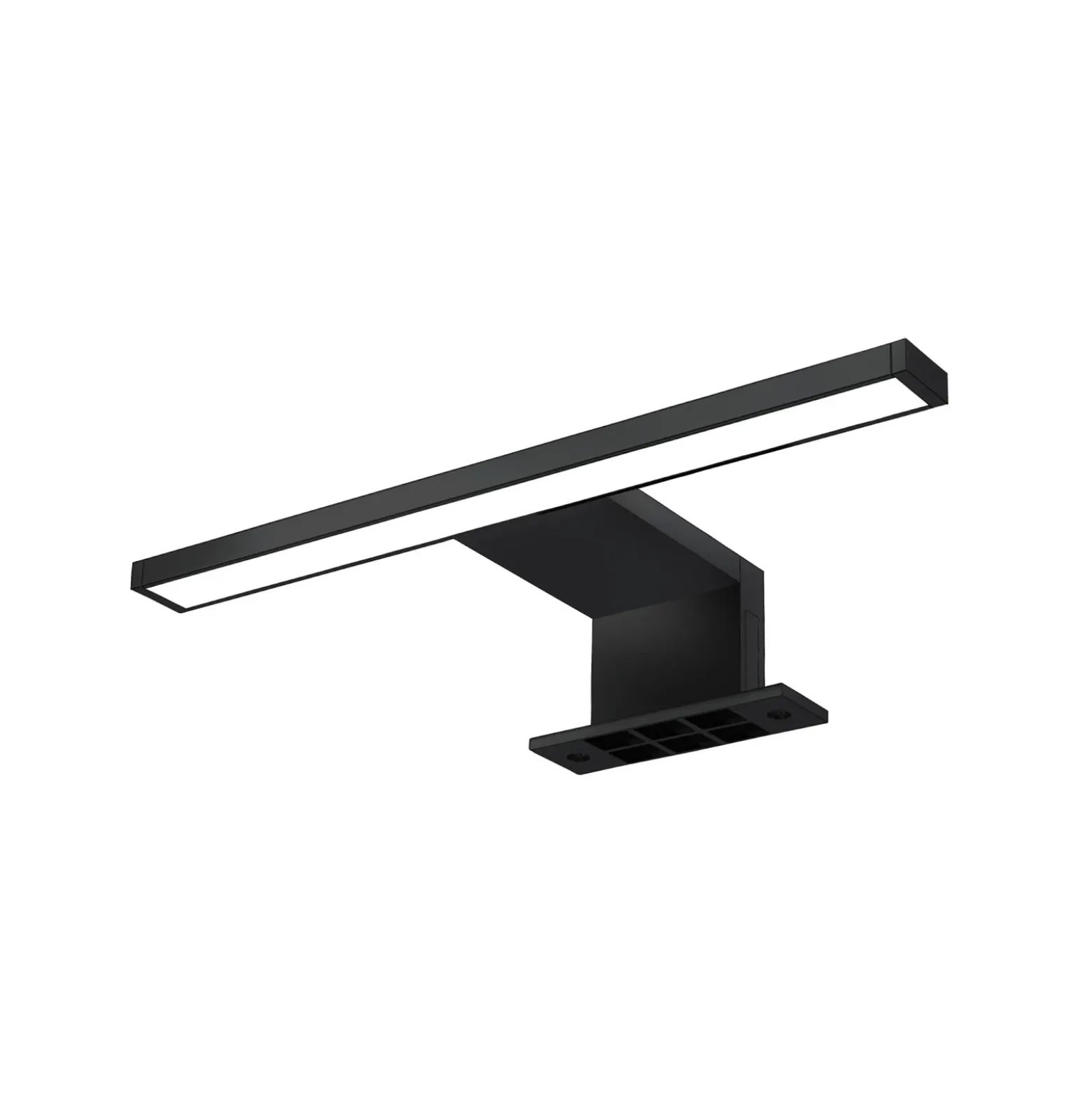 Lámpara de espejo LED Bill, 30 cm de ancho, negro, metal, 4000 K