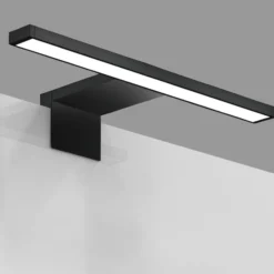 Lámpara de espejo LED Bill, 30 cm de ancho, negro, metal, 4000 K