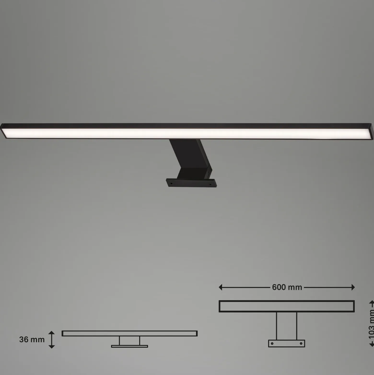Lámpara de espejo LED Dun Brilo, IP44, ancho 60 cm