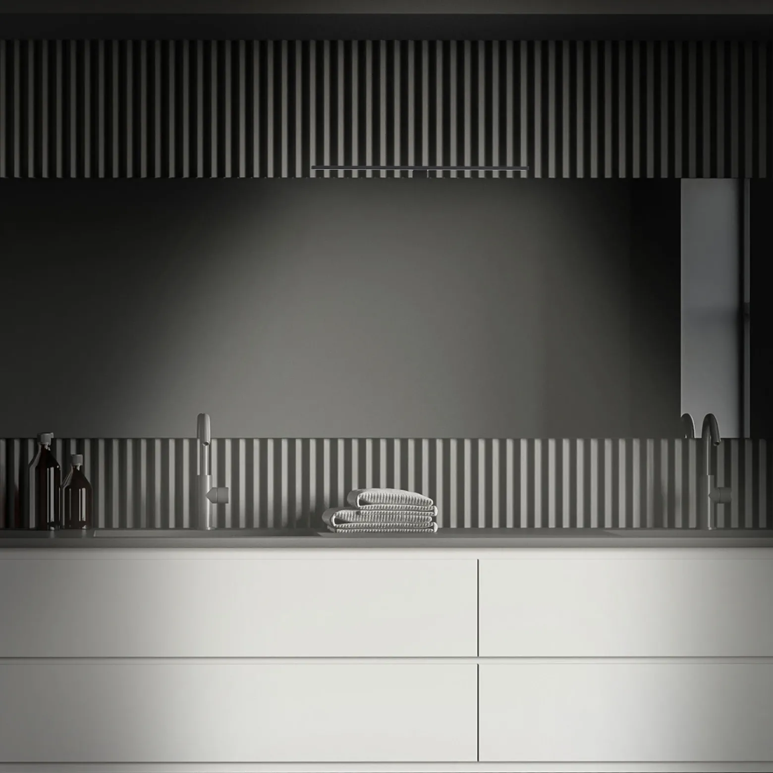 Lámpara de espejo LED Dun Brilo, IP44, ancho 60 cm