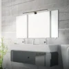 Lámpara de espejo LED Dun 2 en 1, negro mate, IP44, longitud 50 cm