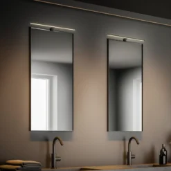 Lámpara de espejo LED Dun 2 en 1, negro mate, IP44, longitud 50 cm