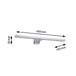 Lámpara de espejo LED Evie de Paulmann, cromada, 40 cm, IP44