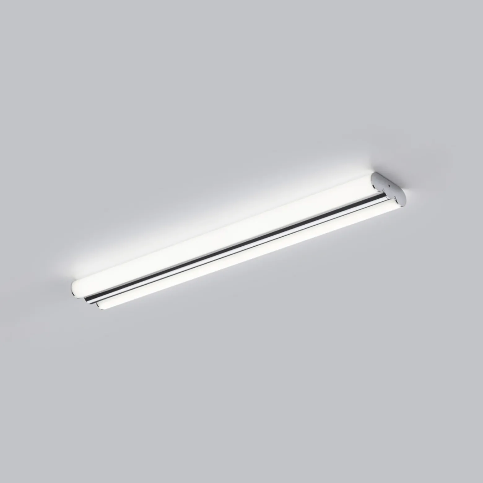 Lámpara de espejo LED Helestra LOOM, longitud 60 cm, cromado, IP44