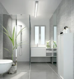 Lámpara de espejo LED Helestra LOOM 2, longitud 120 cm, IP44, CCT