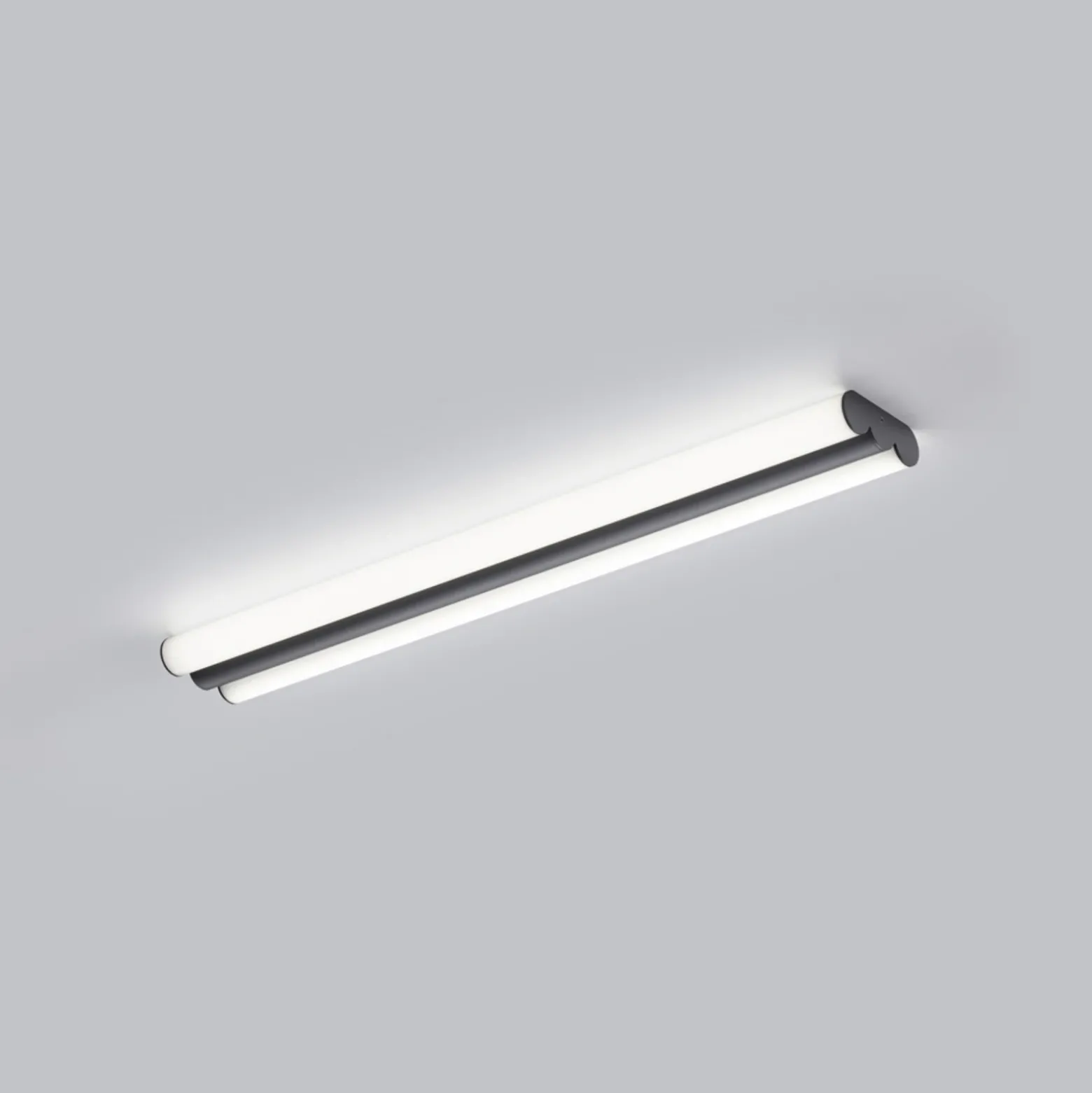 Lámpara de espejo LED Helestra LOOM, longitud 60 cm, negro, IP44