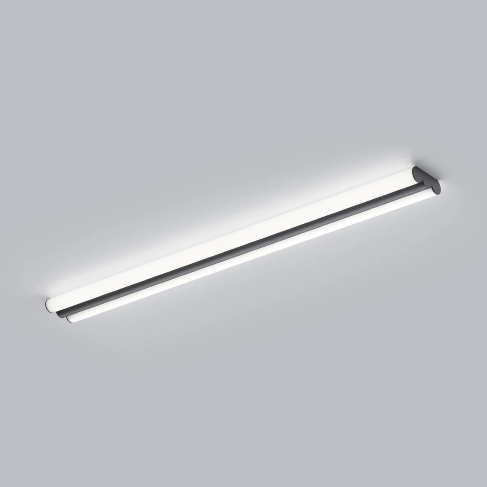 Lámpara de espejo LED Helestra LOOM, longitud 90 cm, negro, IP44