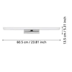 Lámpara de espejo LED inteligente EGLO connect Tabiano-Z, 60,5 cm, cromada