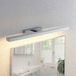 Lámpara de espejo LED Jukka de Lindby, 60 cm, cromo, metal, IP44