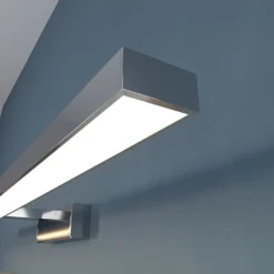 Lámpara de espejo LED Jukka de Lindby, 90 cm, cromo, metal, IP44