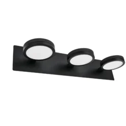 Lámpara de espejo LED LightMe «Aqua down», 3 luces, negra