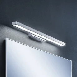 Lámpara de espejo LED Lindby Alenia, 60 cm, cromo, aluminio, IP44