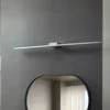 lámpara de espejo LED Lucande Kivana, cromada, metal, 120 cm, IP44