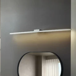 lámpara de espejo LED Lucande Kivana, cromada, metal, 120 cm, IP44