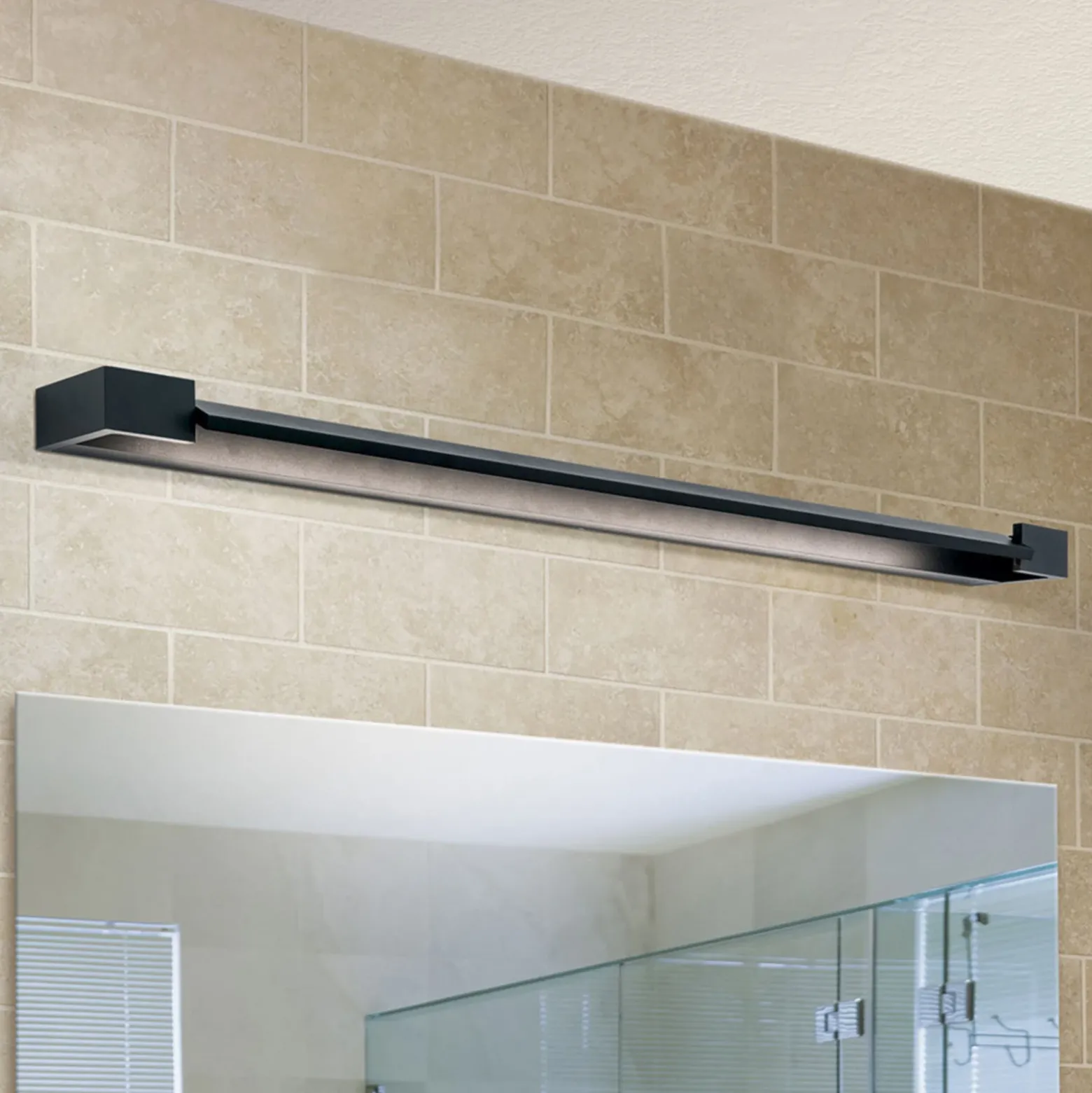 Lámpara de espejo LED Marilyn en negro, ancho 90cm