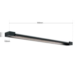 Lámpara de espejo LED Marilyn en negro, ancho 90cm