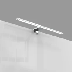 Lámpara de espejo LED Mira, 60 cm de ancho, cromada, metal, 4000 K