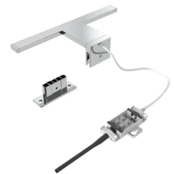 Lámpara de espejo LED Mira, 30 cm de ancho, cromada, metal, 4000 K