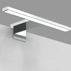 Lámpara de espejo LED Mira, 30 cm de ancho, cromada, metal, 4000 K