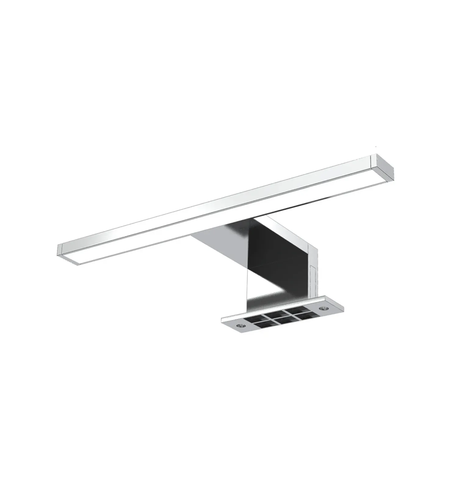 Lámpara de espejo LED Mira, 30 cm de ancho, cromada, metal, 4000 K