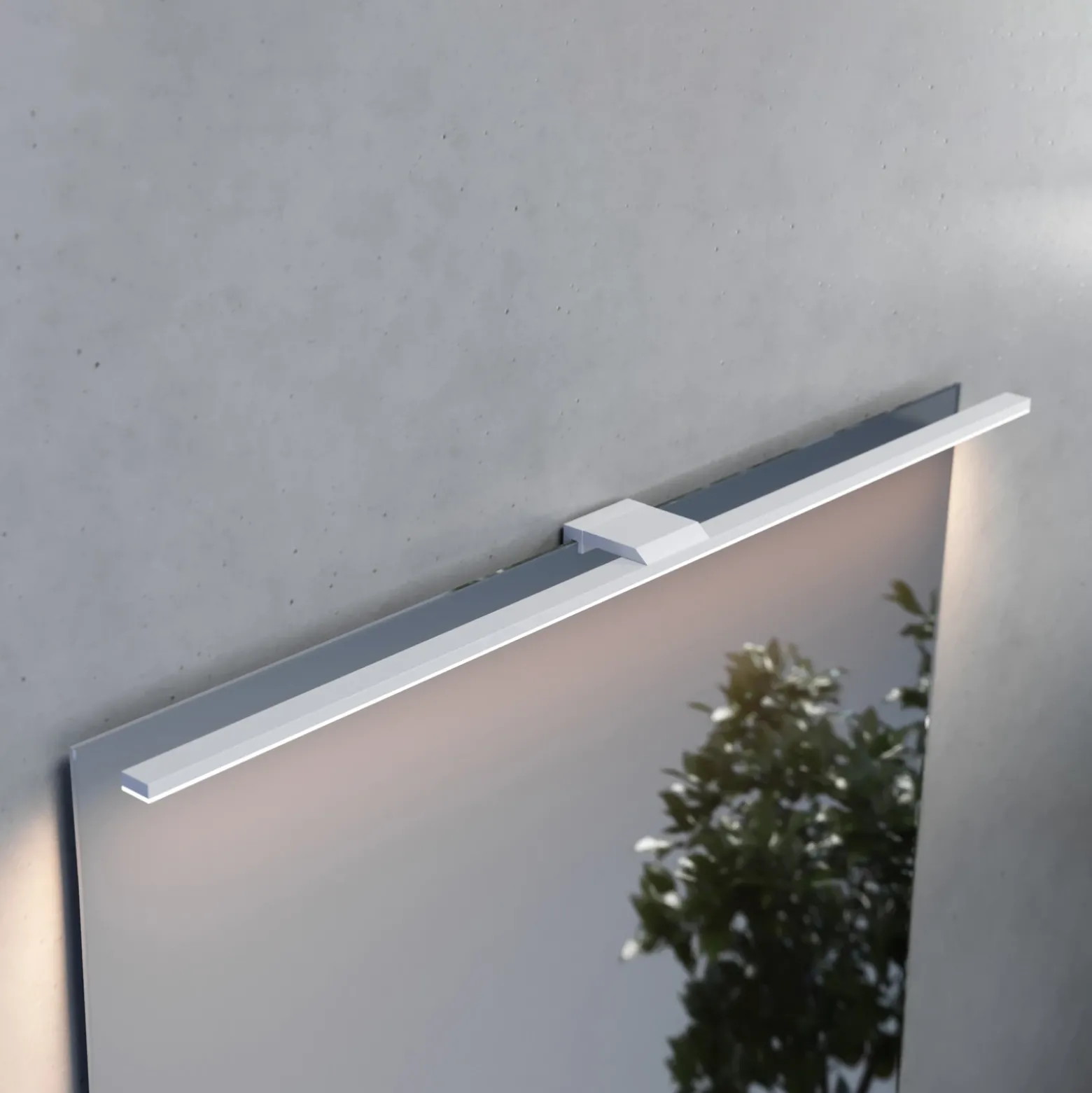 Lámpara de espejo LED Triga, IP44, blanco, 80cm, 3.000K