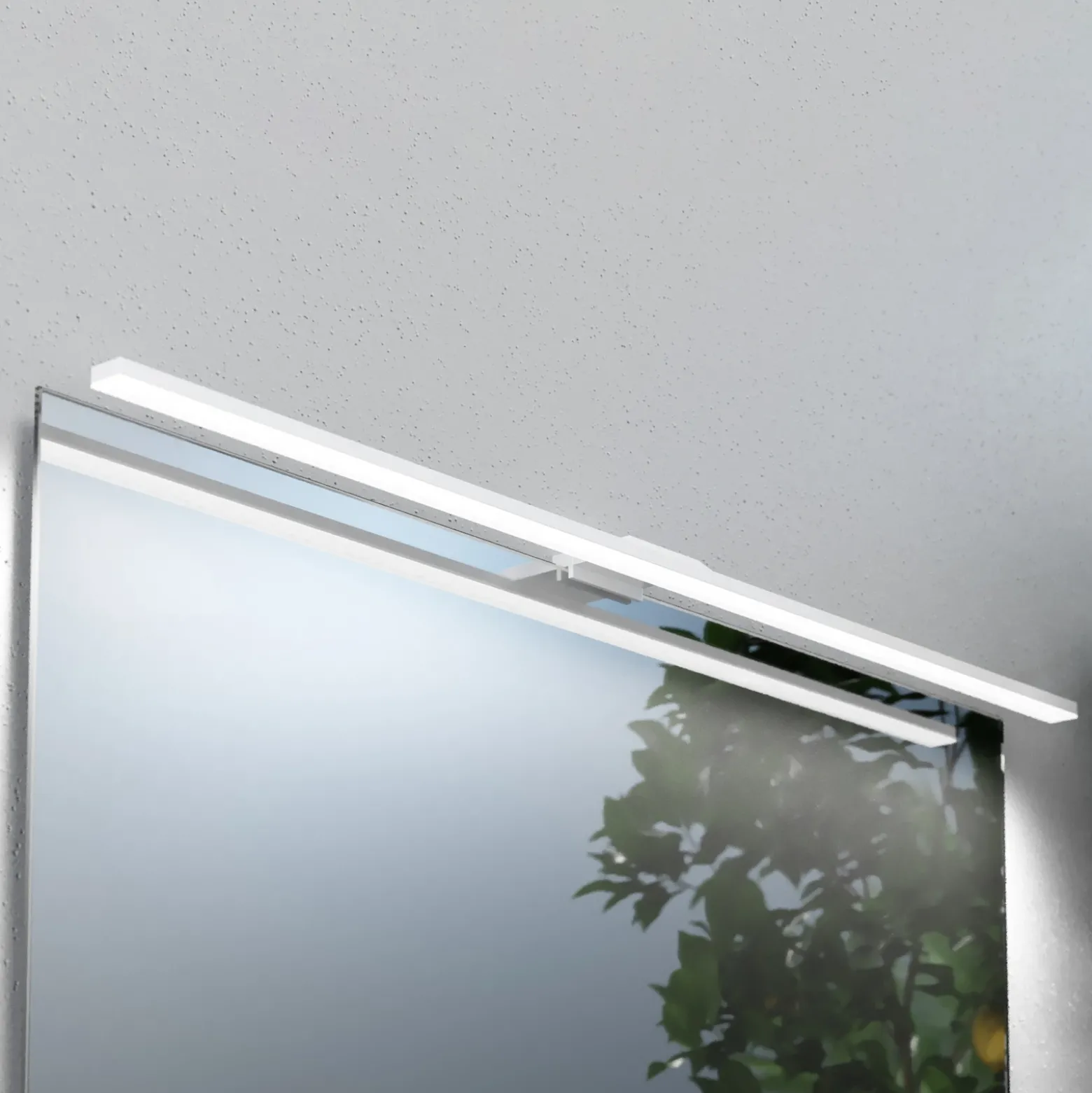 Lámpara de espejo LED Triga, IP44, blanco, 80cm, 3.000K