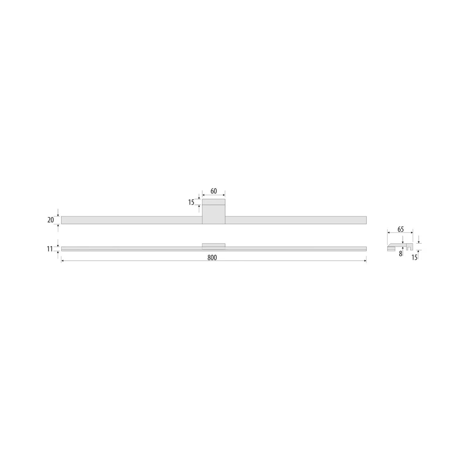 Lámpara de espejo LED Triga, IP44, blanco, 80cm, 3.000K