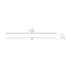Lámpara de espejo LED Triga, IP44, blanco, 80cm, 4.000K