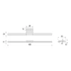 Lámpara de espejo LED Triga IP44, cromo, 40cm, 3.000K