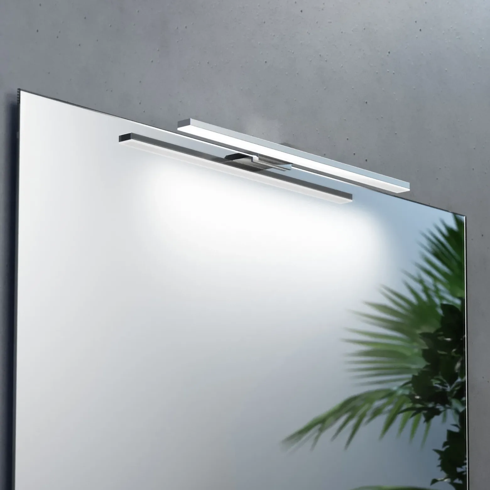 Lámpara de espejo LED Triga IP44, cromo, 40cm, 3.000K