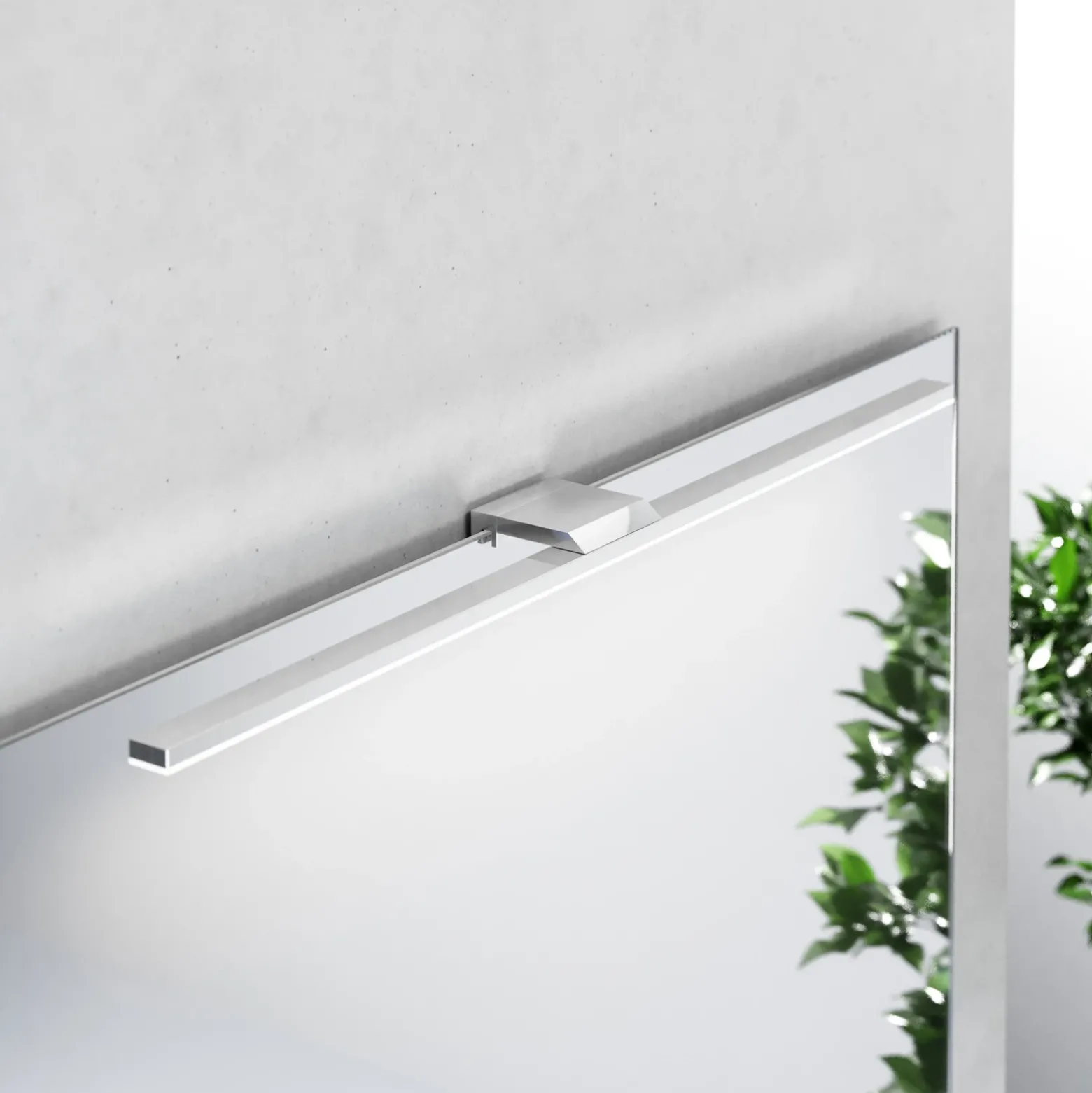 Lámpara de espejo LED Triga IP44, cromo, 60cm, 4.000K