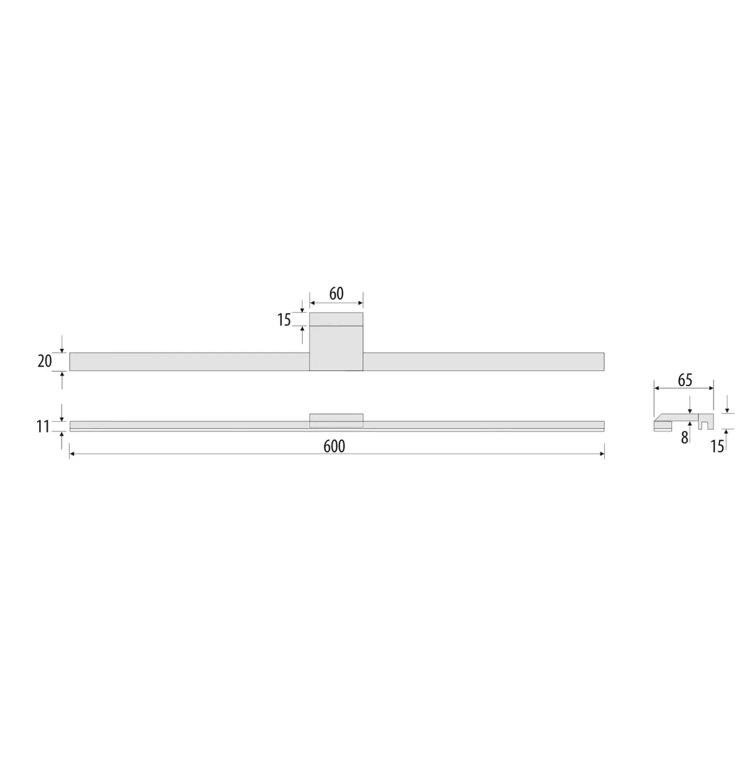 Lámpara de espejo LED Triga IP44, cromo, 60cm, 4.000K