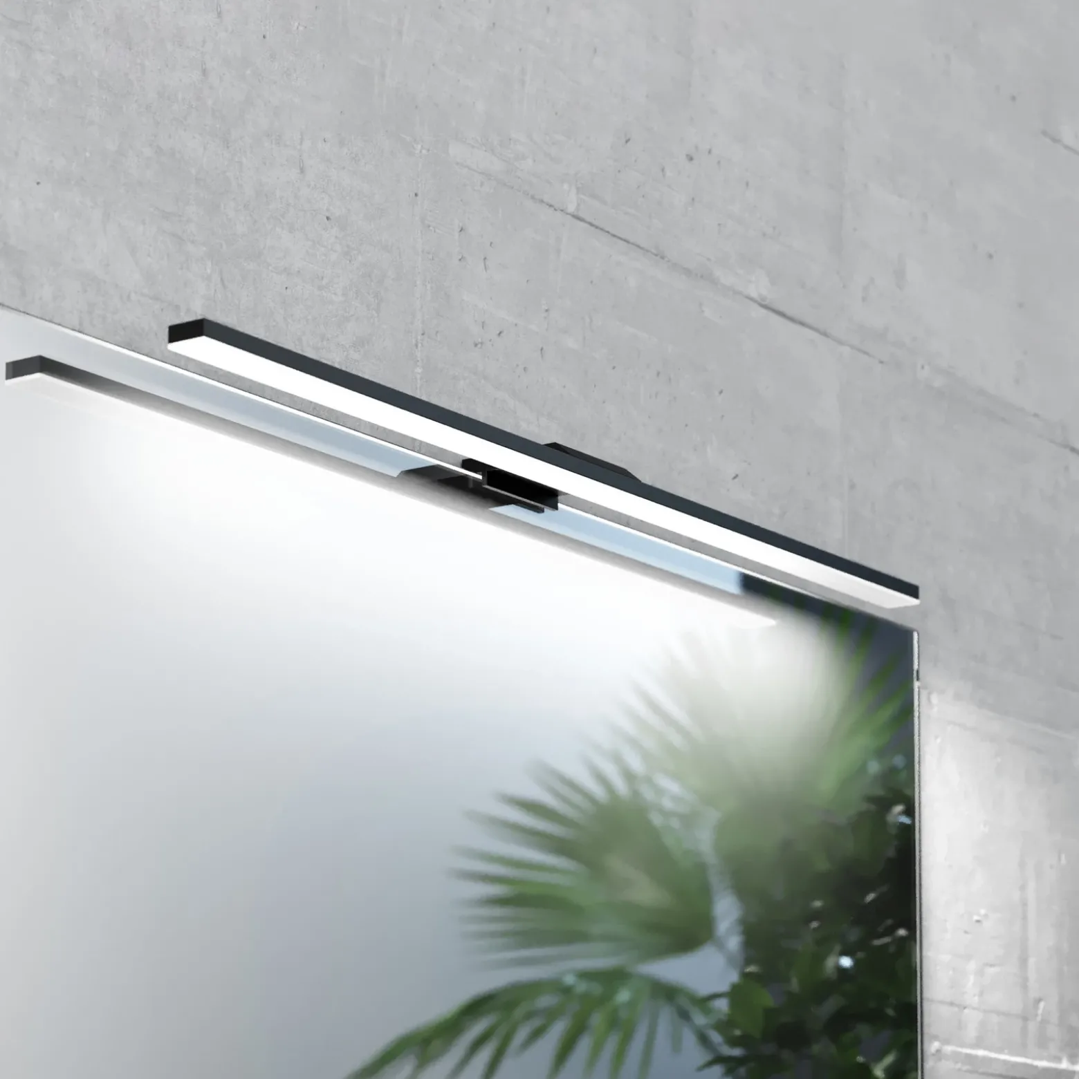 Lámpara de espejo LED Triga IP44 negro 60cm, 3.000K