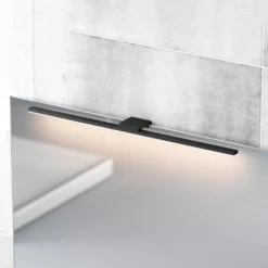 Lámpara de espejo LED Triga IP44 negro 60cm, 4.000K