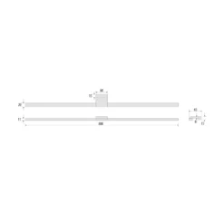 Lámpara de espejo LED Triga IP44 negro 80cm, 3.000K