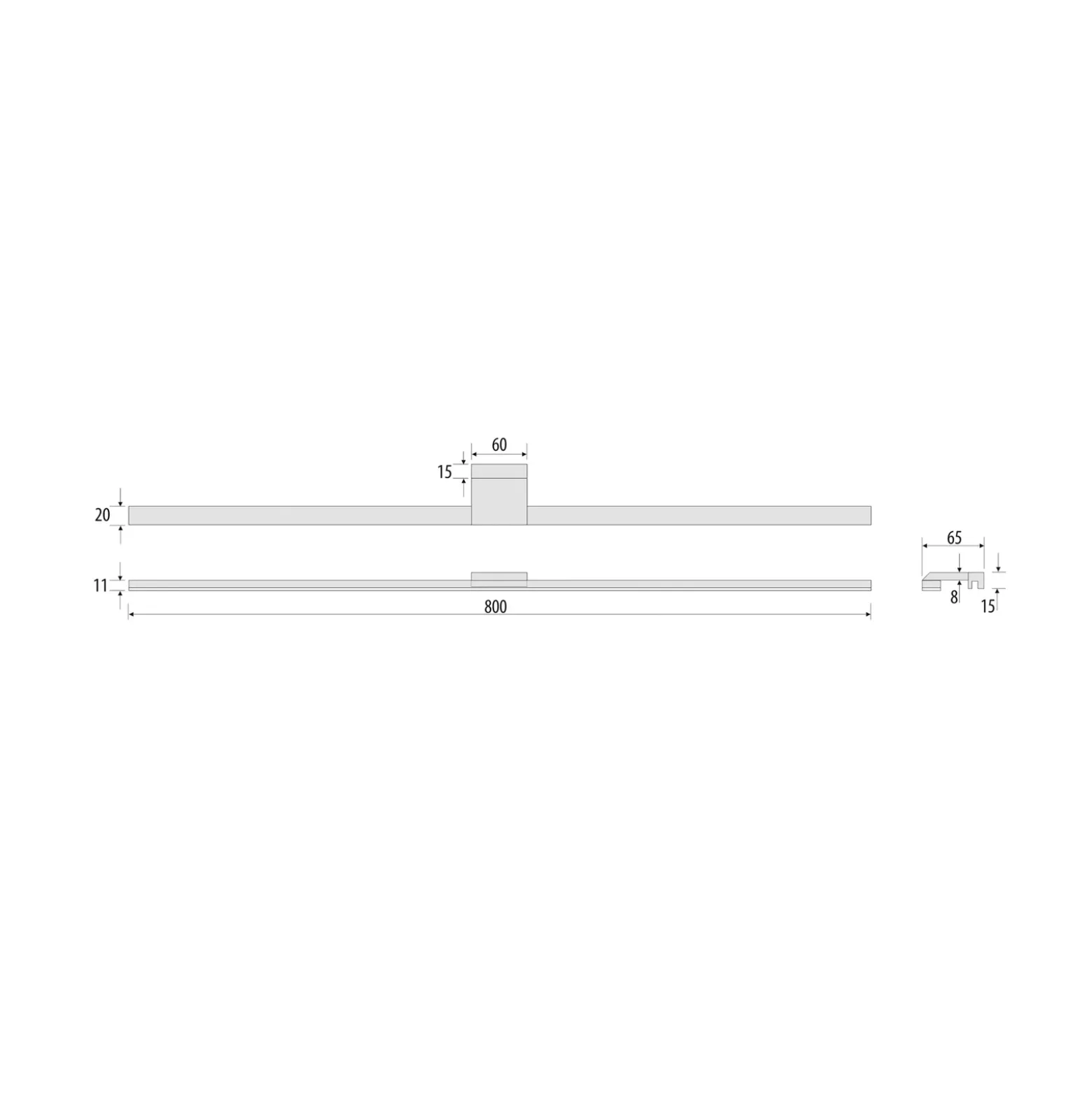 Lámpara de espejo LED Triga IP44 negro 80cm, 4.000K