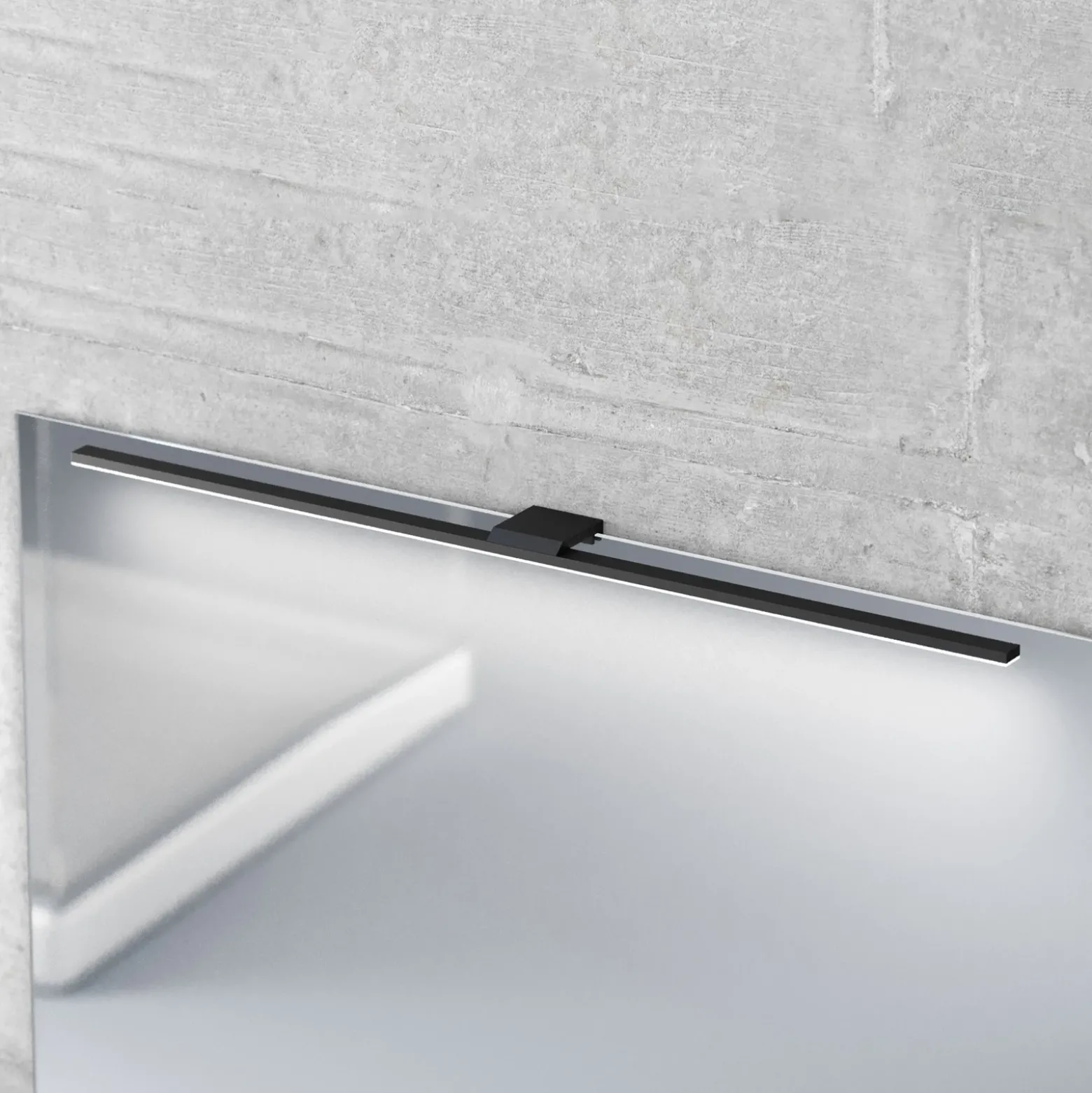 Lámpara de espejo LED Triga IP44 negro 80cm, 4.000K