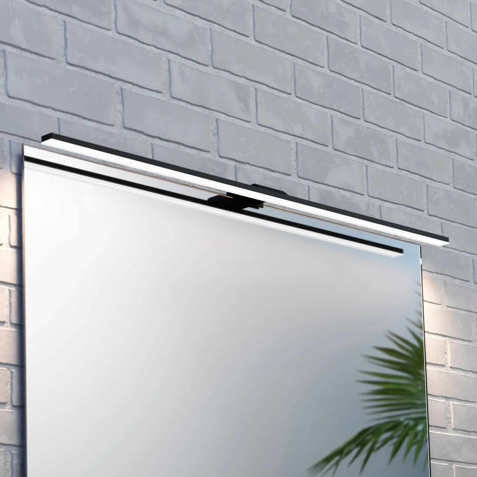 Lámpara de espejo LED Triga IP44 negro 80cm, 4.000K