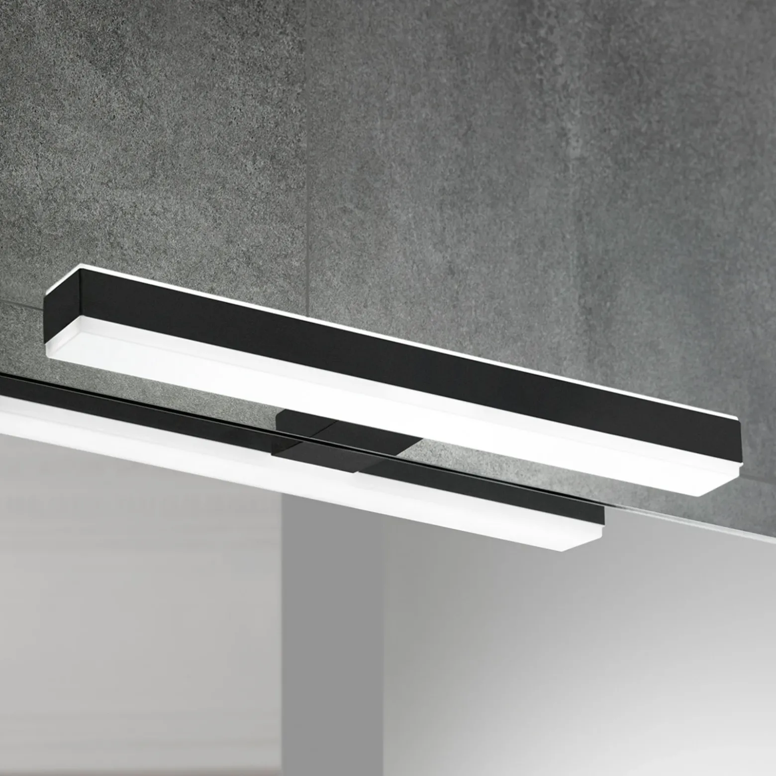 Lámpara de espejo LED Veronica, ancho 30 cm, negro
